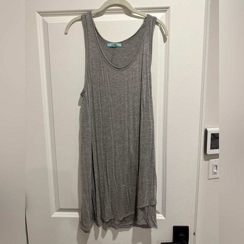 Gray Sleeveless Mini Dress